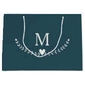 Elegante krans met hartdecoratie groot cadeauzakje (Voorkant)