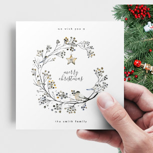 Elegante krans Prettig kerstfeest en gelukkig nieu Feestdagenkaart