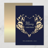 Elegante krans Prettig kerstfeest Feestdagenkaart (Voorkant / Achterkant)