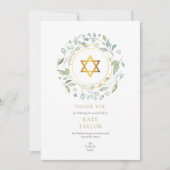 Elegante krans rouwherdenking Ster Davids Bedankkaart (Voorkant)