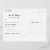 Elegante krans RSVP Bruiloft Folie Briefkaart (Achterkant)