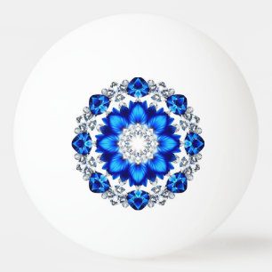 Elegante krans versierd met blauwe bloemen pingpongbal