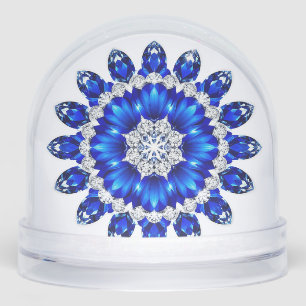 Elegante krans versierd met blauwe bloemen sneeuwbol