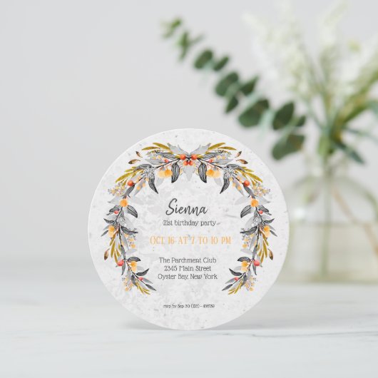 Elegante krans voor alle gelegenheden kaart (Staand voorkant)