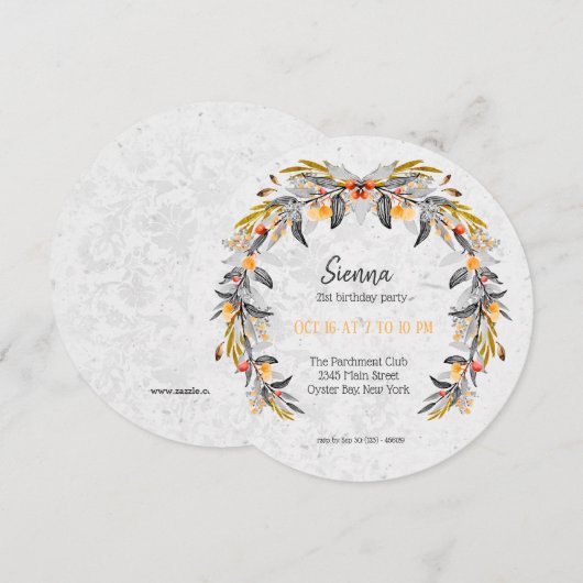 Elegante krans voor alle gelegenheden kaart (Voorkant / Achterkant)