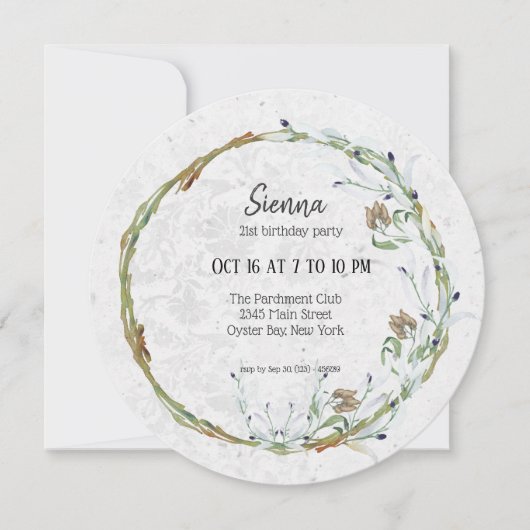 Elegante krans voor alle gelegenheden kaart (Voorkant)