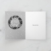 Elegante krans Vrolijk Kerstfeest en Gelukkig Nieu Feestdagen Kaart (Binnen)