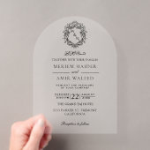 Elegante kransmonogram islamitische bruiloft acryl uitnodigingen (Insitu (Draagbaar))