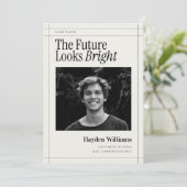 Elegante krant Afstuderen foto Aankondiging (Staand voorkant)