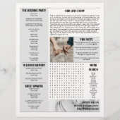 Elegante krant bruiloft programma tijdlijn flyer (Achterkant)