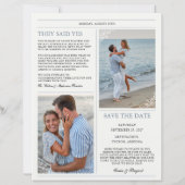 Elegante  krant bruiloft Save the Date (Achterkant)