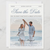 Elegante  krant bruiloft Save the Date (Voorkant)