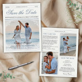 Elegante krant bruiloft Save the Date