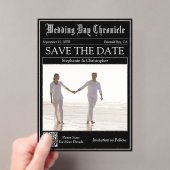 Elegante Kranten Huwelijks QR Code Save the Date Acryl Uitnodigingen (Insitu (Draagbaar))