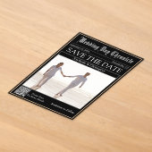 Elegante Kranten Huwelijks QR Code Save the Date Acryl Uitnodigingen (Laagn)