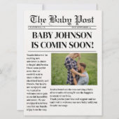 Elegante krantenzwangerschap Baby Aankondiging (Voorkant)
