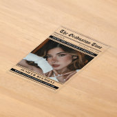 Elegante krantthema foto afstuderen acryl uitnodigingen (Laagn)