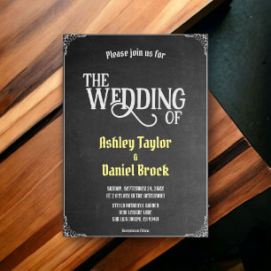 Elegante  Krijtbord  Retro bruiloft Acryl Uitnodigingen