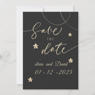 Elegante krijtbord stijl Save the Date kaart | Mod