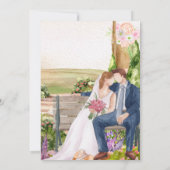 Elegante krijtbord trouwkaart met liefde kaart (Achterkant)