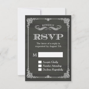 Elegante Krijtbord Vintage Frame Decoratie RSVP Kaartje