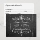 Elegante Krijtbord Vrijgezellenfeest Recept Kaarte Uitnodiging Briefkaart (Voorkant / Achterkant)