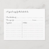 Elegante Krijtbord Vrijgezellenfeest Recept Kaarte Uitnodiging Briefkaart (Achterkant)