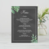Elegante Krijtbord Wedding Menu Kaart Sjablonen (Staand voorkant)