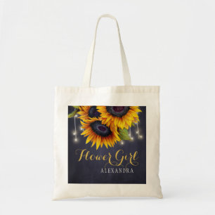 Elegante krijtbord zonnebloemen bruiloft bloem mei tote bag