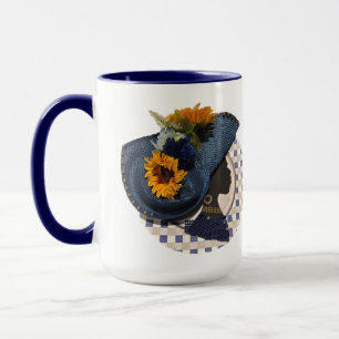 ELEGANTE KRONEN - BLAUWE ZONNEBLOEM MOK