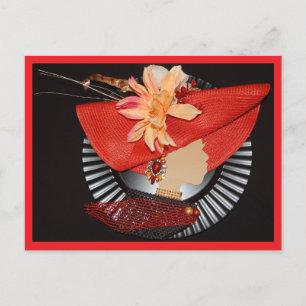 ELEGANTE KRONEN -ROOD / ZWART BRIEFKAART