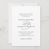 Elegante kronkelende script Eenvoudige foto bruilo Kaart (Achterkant)