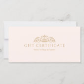 Elegante Kroon Blush Roze Salon Cadeaubon (Voorkant)