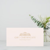 Elegante Kroon Blush Roze Salon Cadeaubon (Staand voorkant)