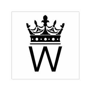 Elegante kroon boven enkele initiaal monogram  zelfinktende stempel