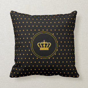 Elegante kroon en kleine gouden polka stippen op z kussen