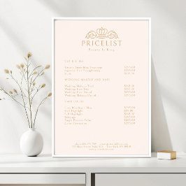 Elegante Kroon Logo Blush Beige Salon Prijslijst Poster
