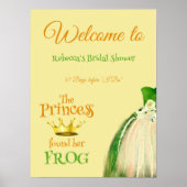 Elegante Kroon Prinses Kikker Bruiloft Feestelijke Poster (Voorkant)