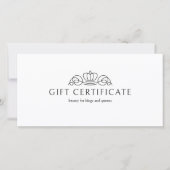 Elegante Kroon Salon Witte Cadeaubon (Voorkant)