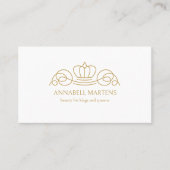 Elegante Kroon Salon Witte QR Code Visitekaartje (Voorkant)