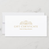 Elegante Kroon Witte Salon Cadeaubon (Voorkant)