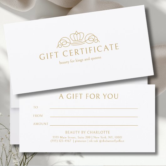 Elegante Kroon Witte Salon Cadeaubon