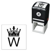 Elegante kroonbovenkant enig Initiaal monogram Zelfinktende Stempel (In situ)