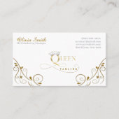 Elegante Kroonkoningin Sjabloon 11 Visitekaartje (Voorkant)