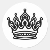Elegante kroonkunst in minimalistische stijl ronde sticker (Voorkant)