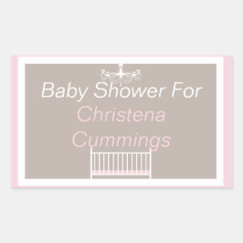 Elegante kroonluchter Baby shower rechthoek Sticke Rechthoekige Sticker