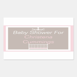 Elegante kroonluchter Baby shower rechthoek Sticke Rechthoekige Sticker