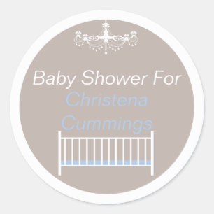 Elegante Kroonluchter Baby Shower Ronde Sticker Bl