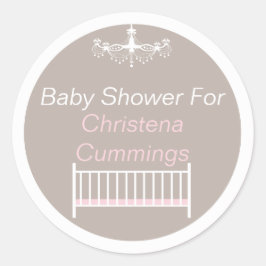 Elegante kroonluchter Baby shower ronde Sticker ro