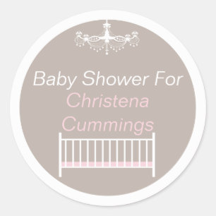 Elegante kroonluchter Baby shower ronde Sticker ro